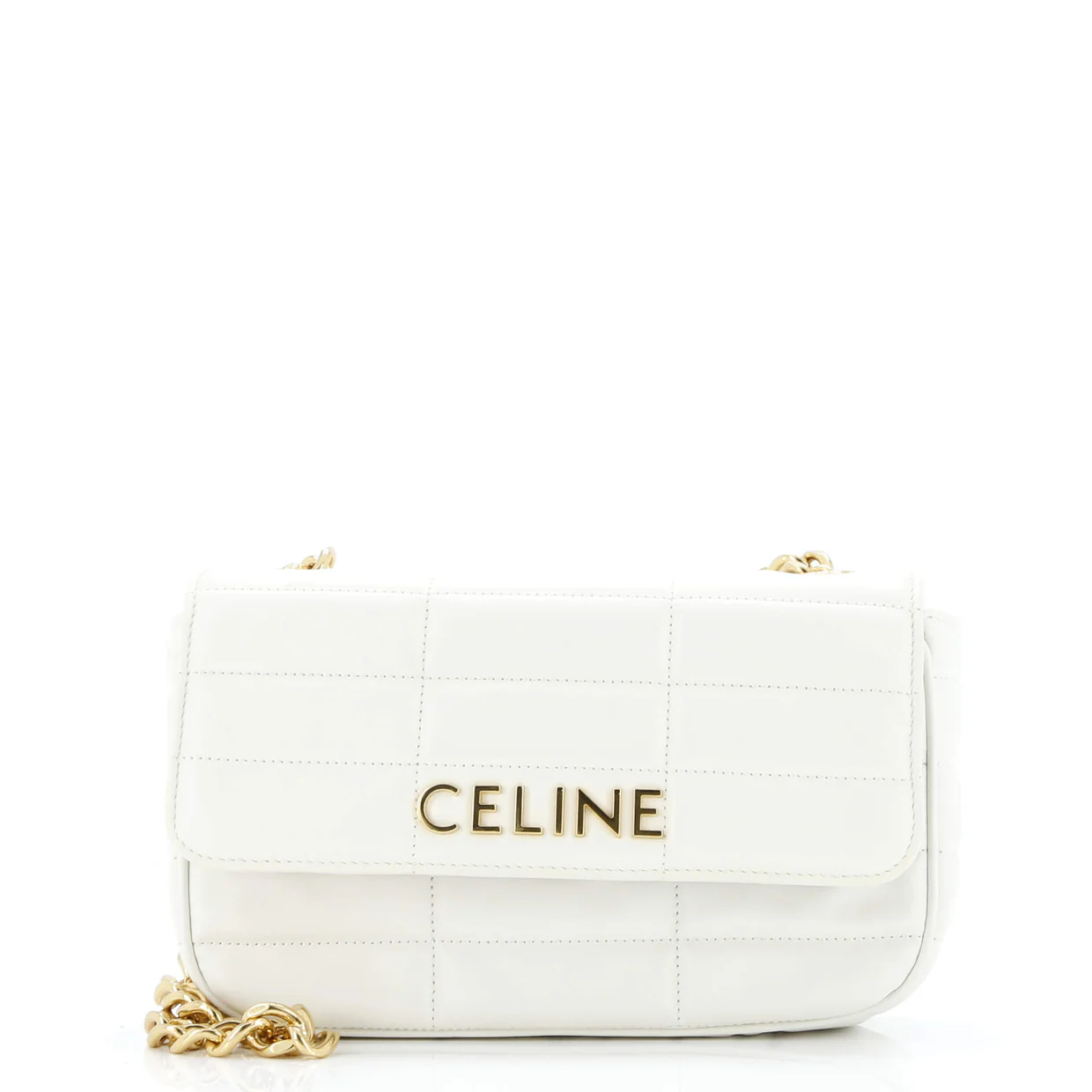 Logo Chain Flap Bag Quilted Goatskin Small - Deep Luxury