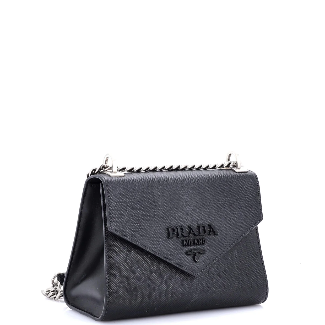 Monochrome Shoulder Bag Saffiano Leather Medium - Deep Luxury