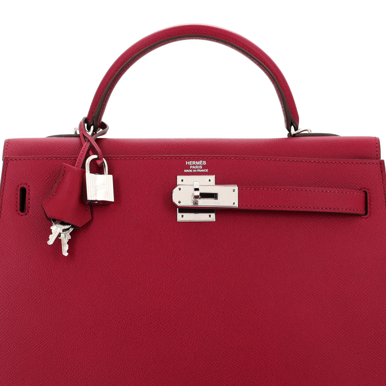 Kelly Handbag Rubis Epsom with Palladium Hardware 32 - Deep Luxury