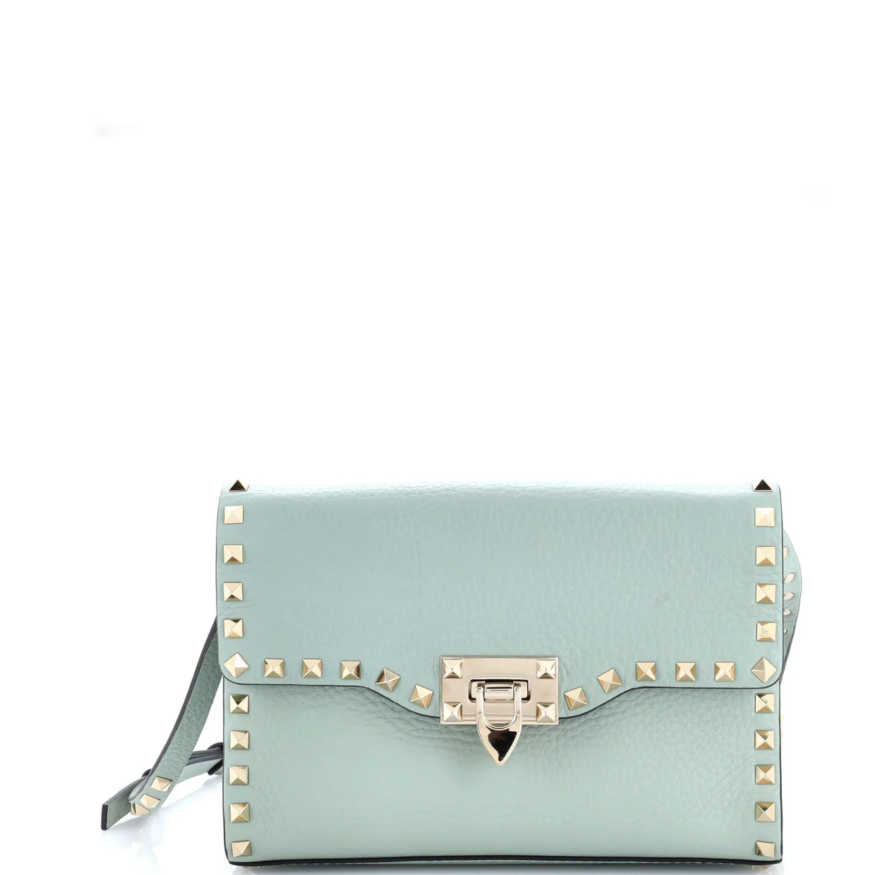 Rockstud Flip Lock Flap Bag Leather Medium - Deep Luxury