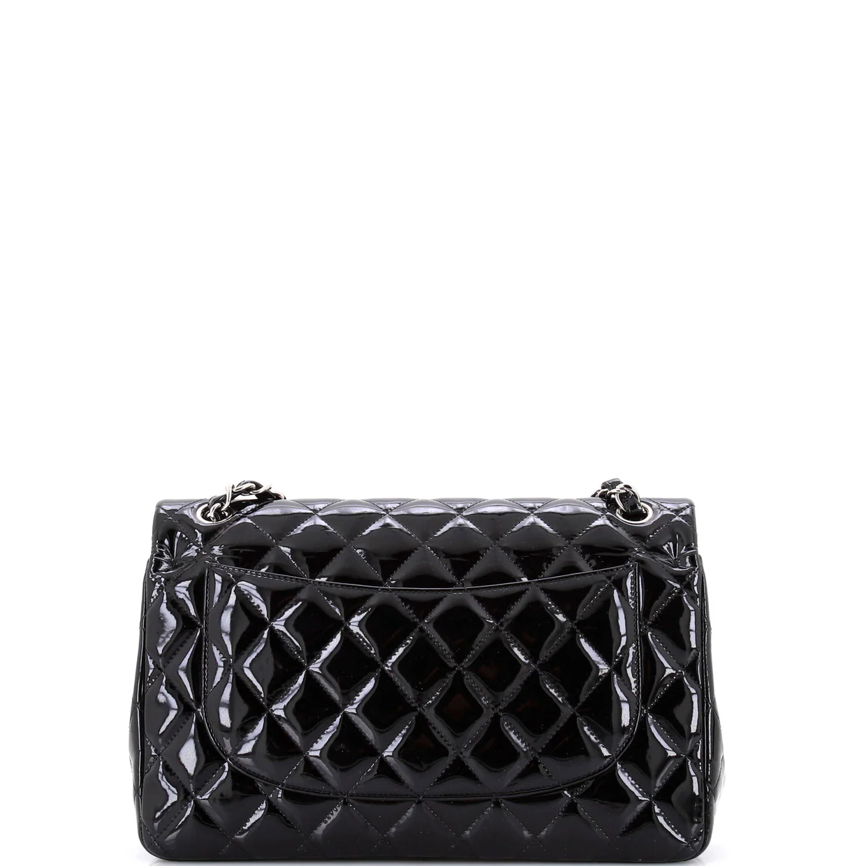 Classic Double Flap Bag Quilted Patent Jumbo - Deep Luxury