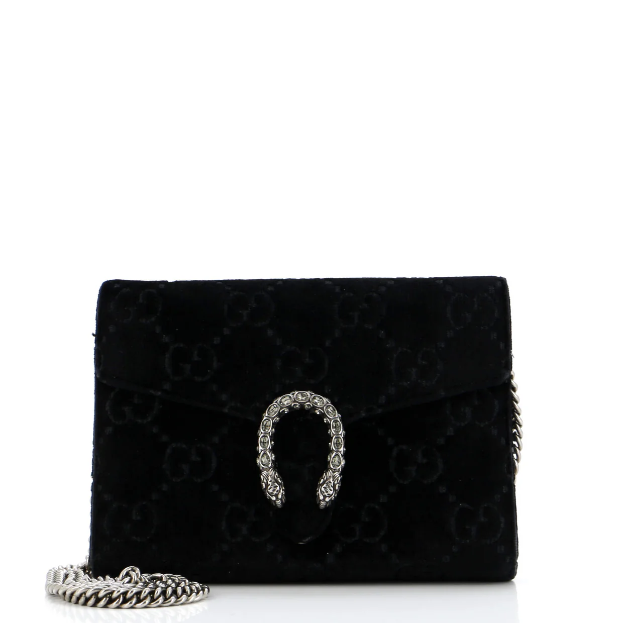 Dionysus Chain Wallet GG Velvet Small - Deep Luxury