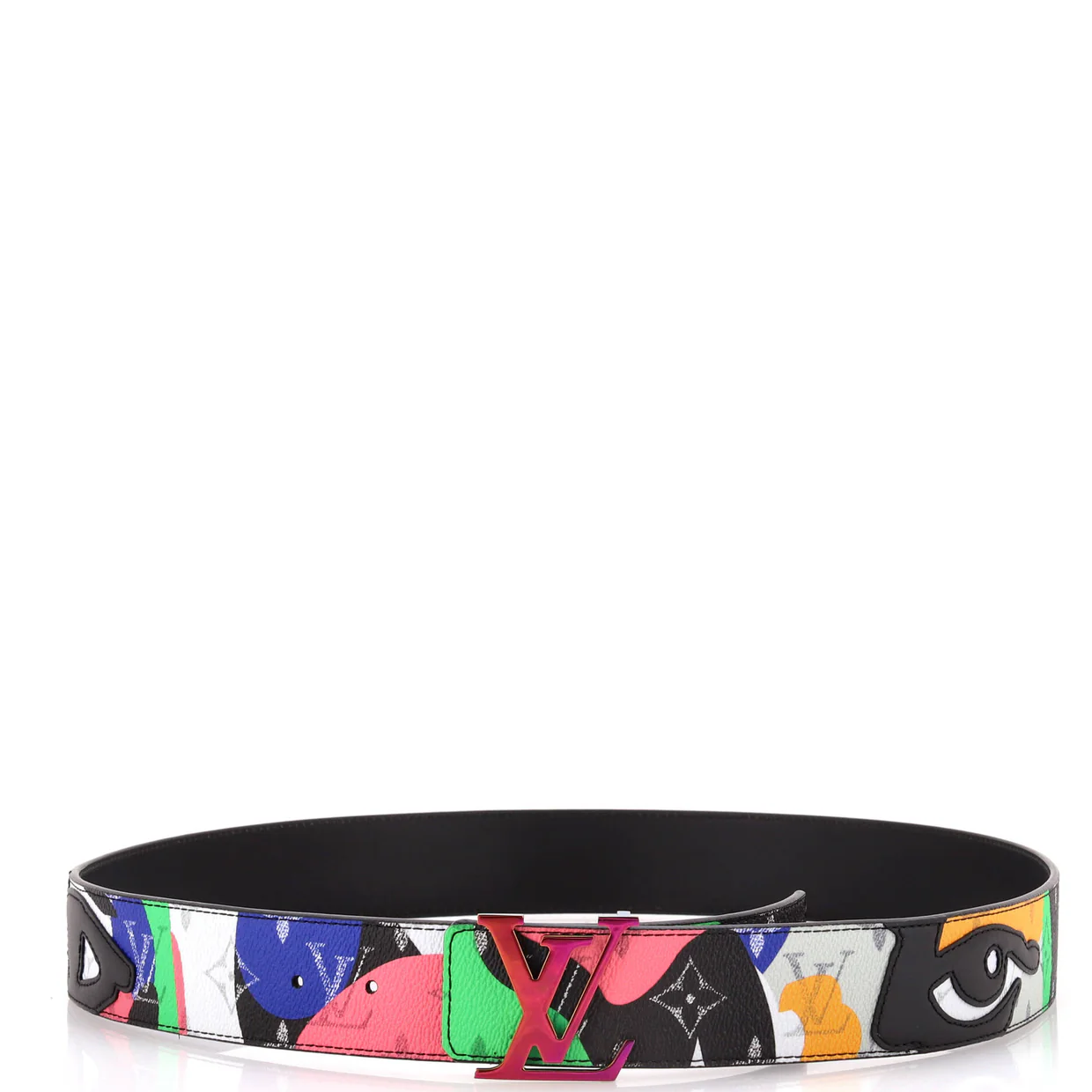 x Kid Super LV Initiales Reversible Belt Limited Edition Patchwork Printed Camouflage Monogram Canvas Wide 100 - Deep Luxury