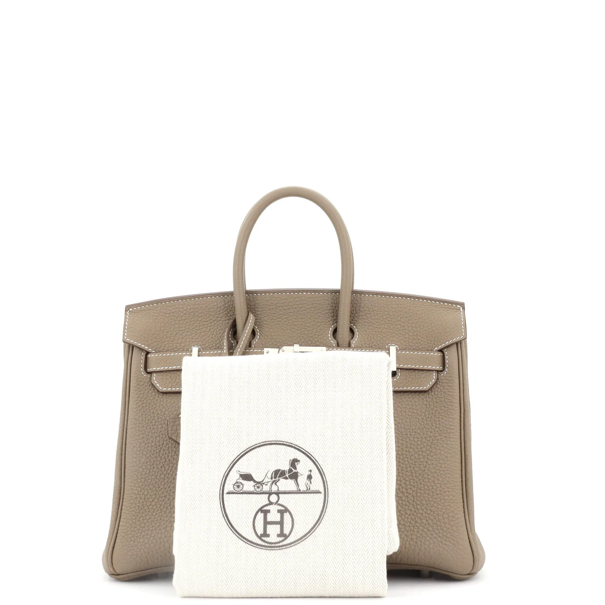 Birkin Handbag Grey Togo with Palladium Hardware 25 - Deep Luxury