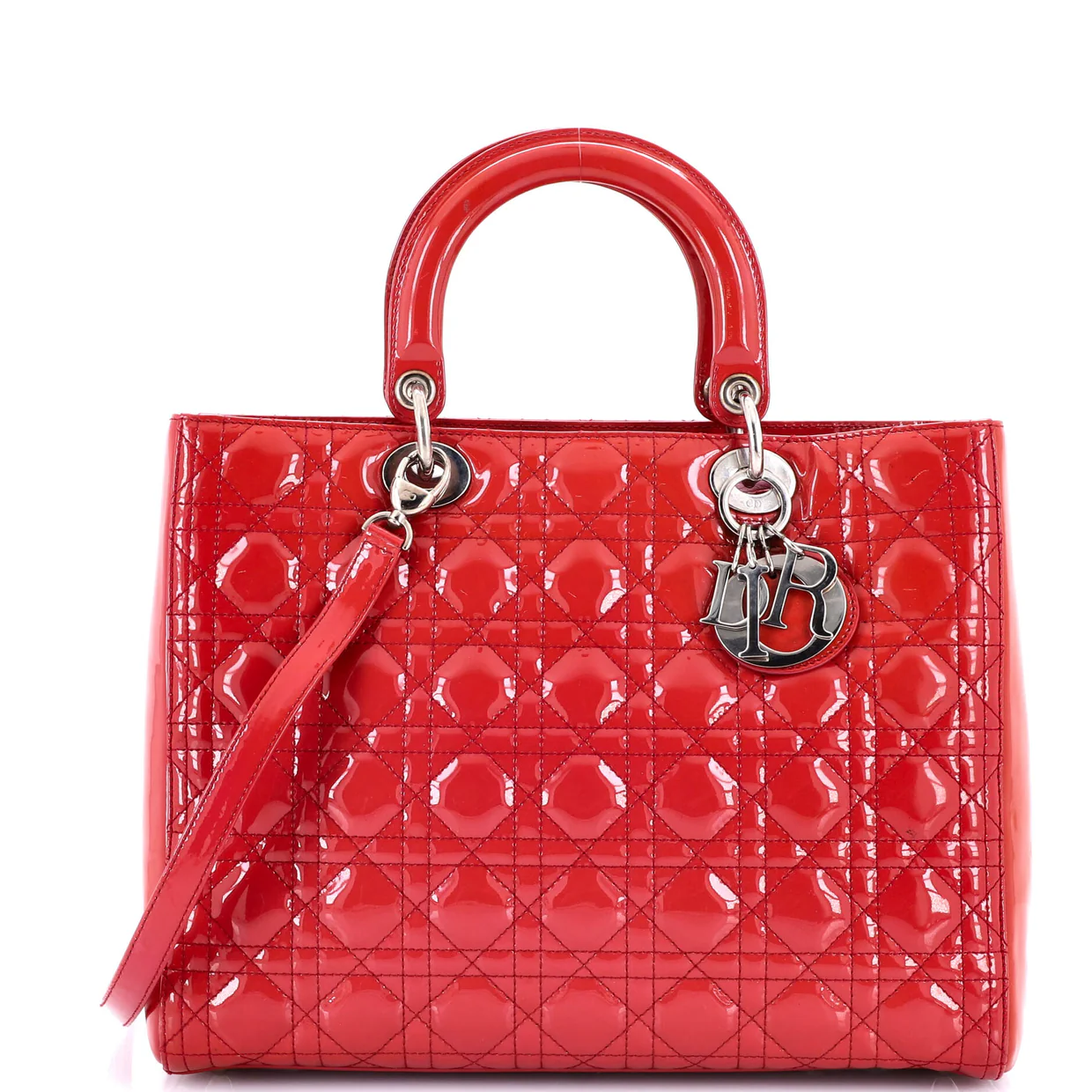Lady Dior Bag Cannage Quilt Patent Large - Deep Luxury