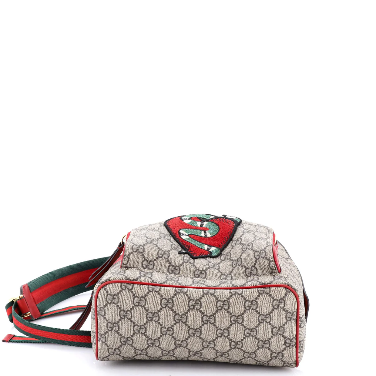Zip Pocket Backpack Embroidered GG Coated Canvas Small - Deep Luxury