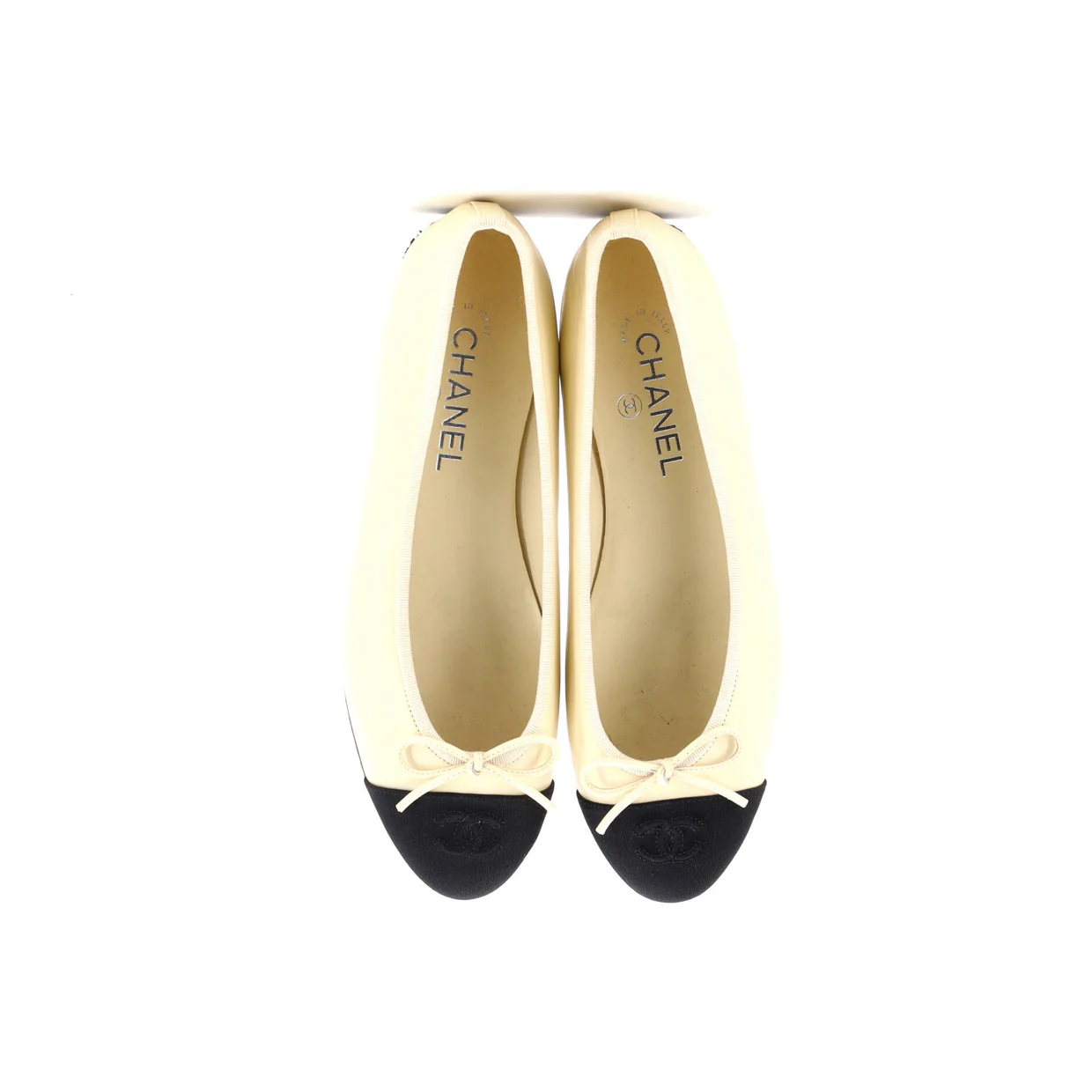 Women's CC Cap Toe Bow Ballerina Flats Leather - Deep Luxury