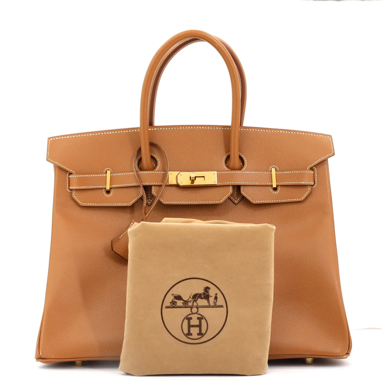 Birkin Handbag Gold Courchevel with Gold Hardware 35 - Deep Luxury