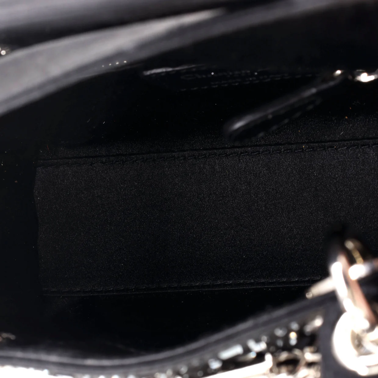 Lady Dior Bag Crystal Embellished Cannage Quilt Satin Mini - Deep Luxury