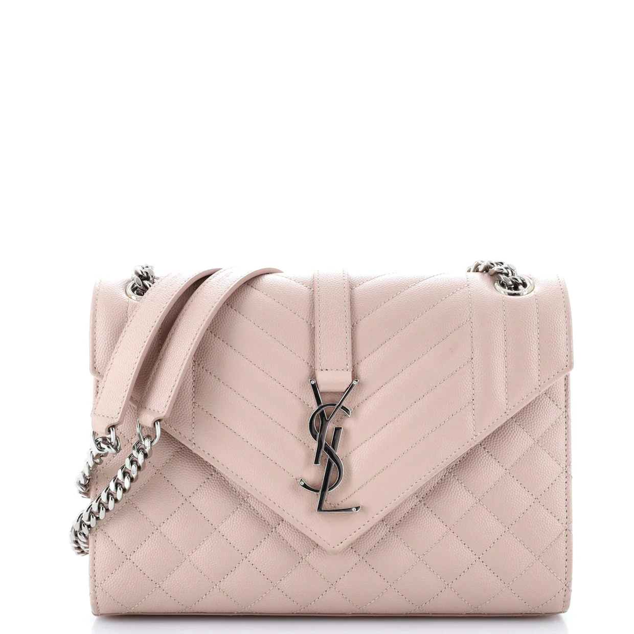 Classic Monogram Envelope Satchel Mixed Matelasse Leather Medium - Deep Luxury