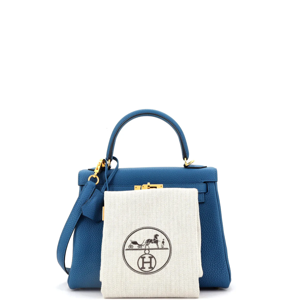Kelly Handbag Bleu France Togo with Gold Hardware 25 - Deep Luxury