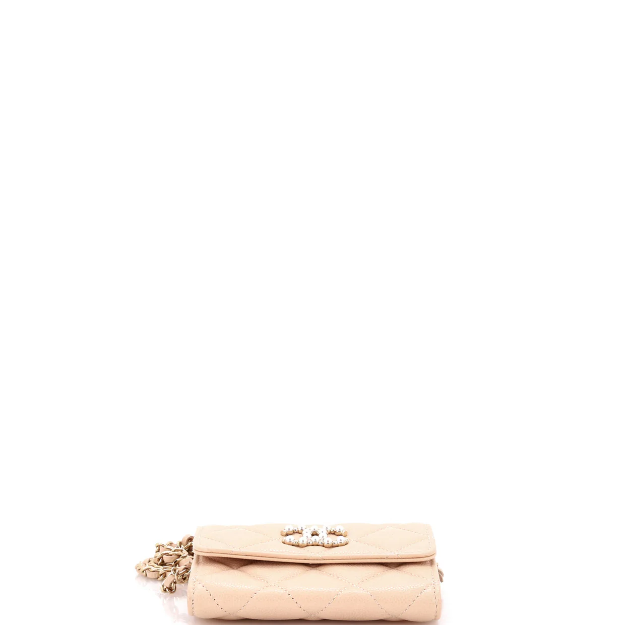 Coco Candy Card Holder on Chain Quilted Caviar - Deep Luxury