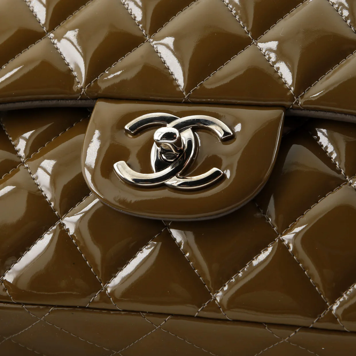 Classic Double Flap Bag Quilted Patent Jumbo - Deep Luxury