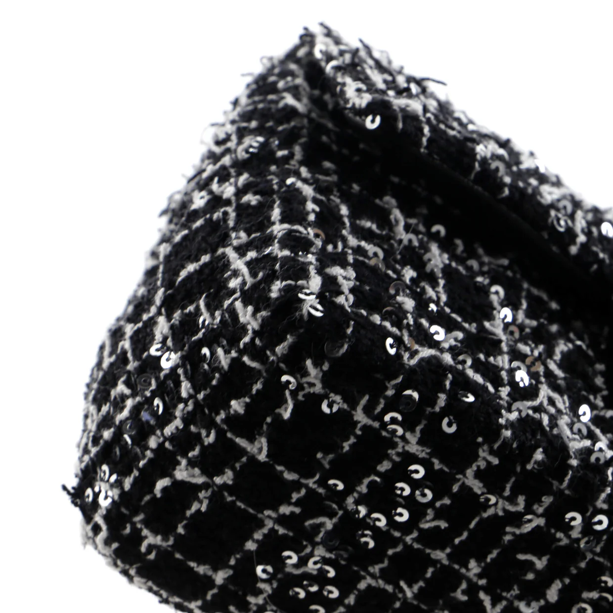 Classic Single Flap Top Handle Bag Quilted Tweed with Sequins Mini - Deep Luxury