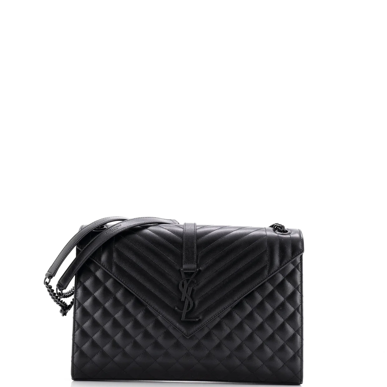 Classic Monogram Envelope Satchel Mixed Matelasse Leather Large - Deep Luxury