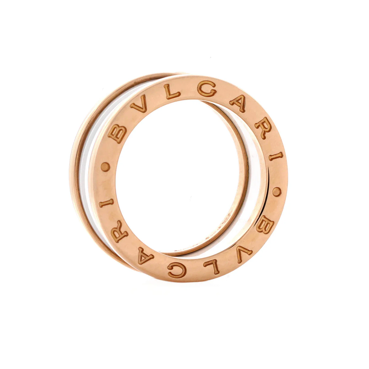 B.Zero1 Two Band Ring 18K Rose Gold and Ceramic - Deep Luxury