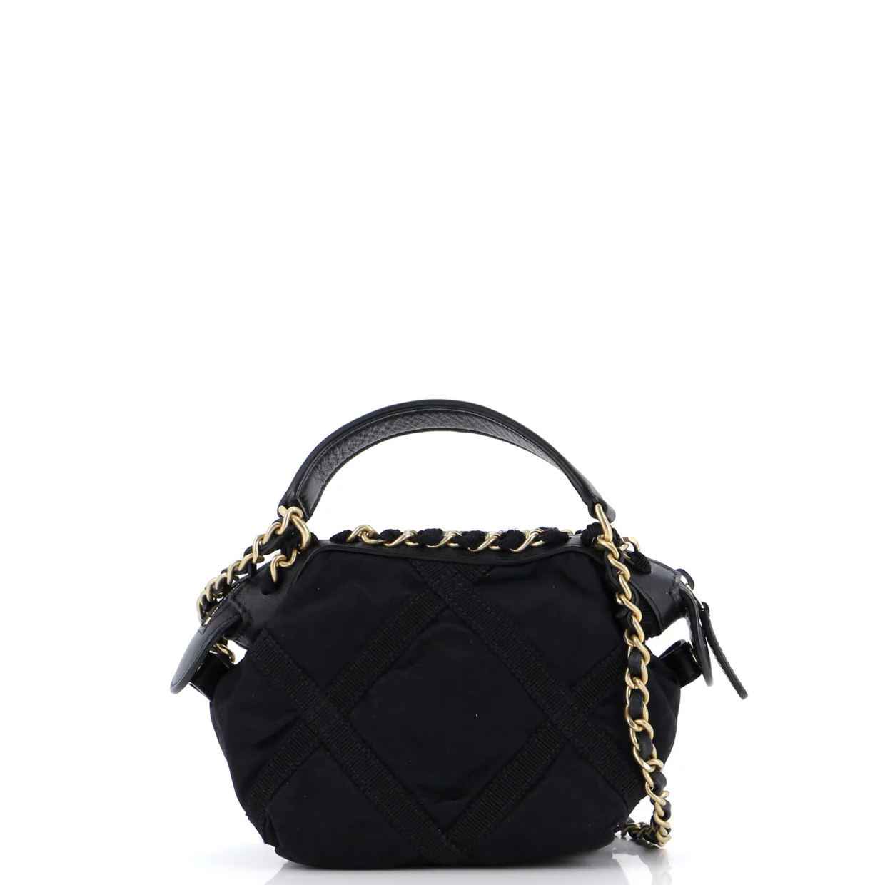 Top Handle Clutch with Chain Nylon with Grosgrain Mini - Deep Luxury