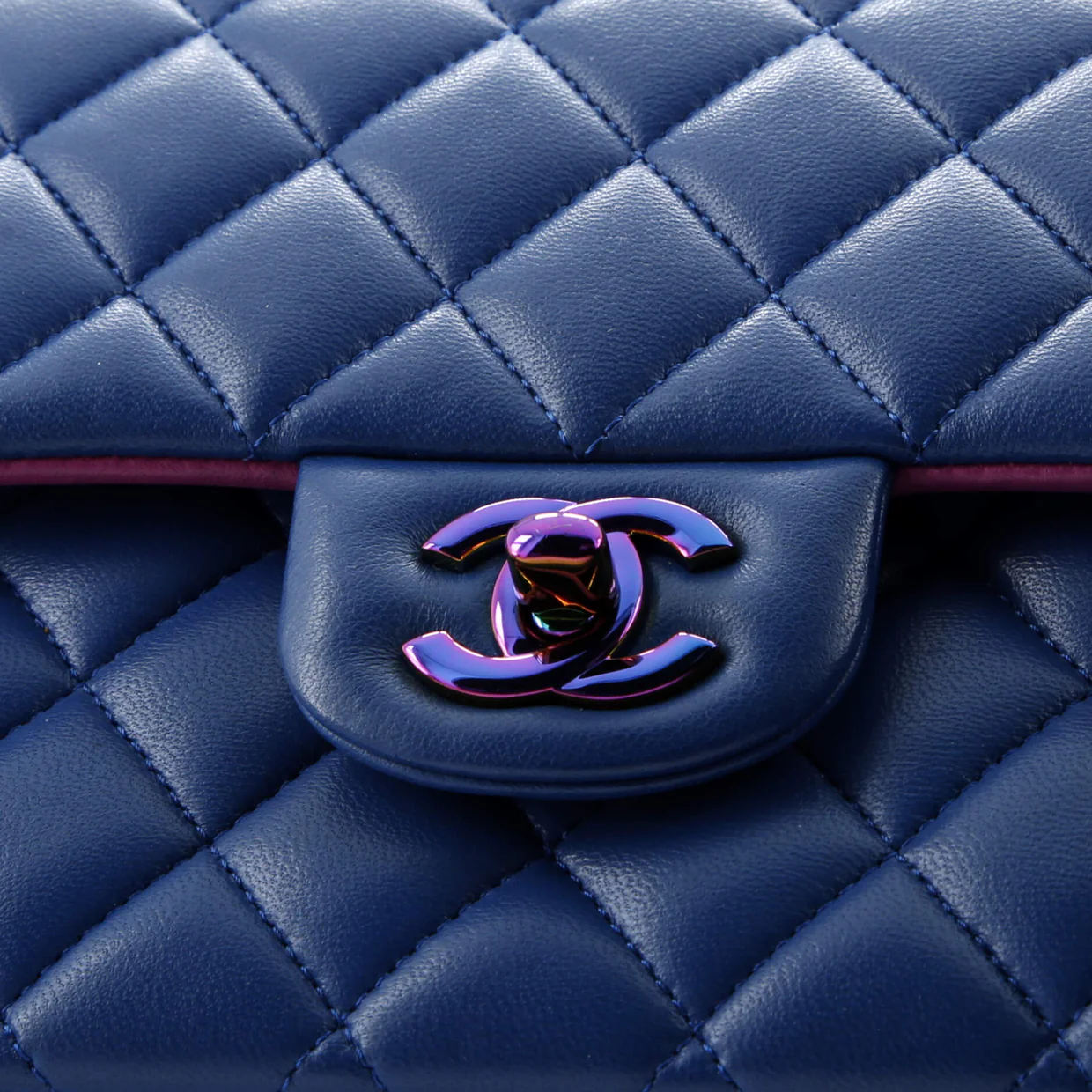 Classic Double Flap Bag Quilted Lambskin with Rainbow Hardware Medium - Deep Luxury