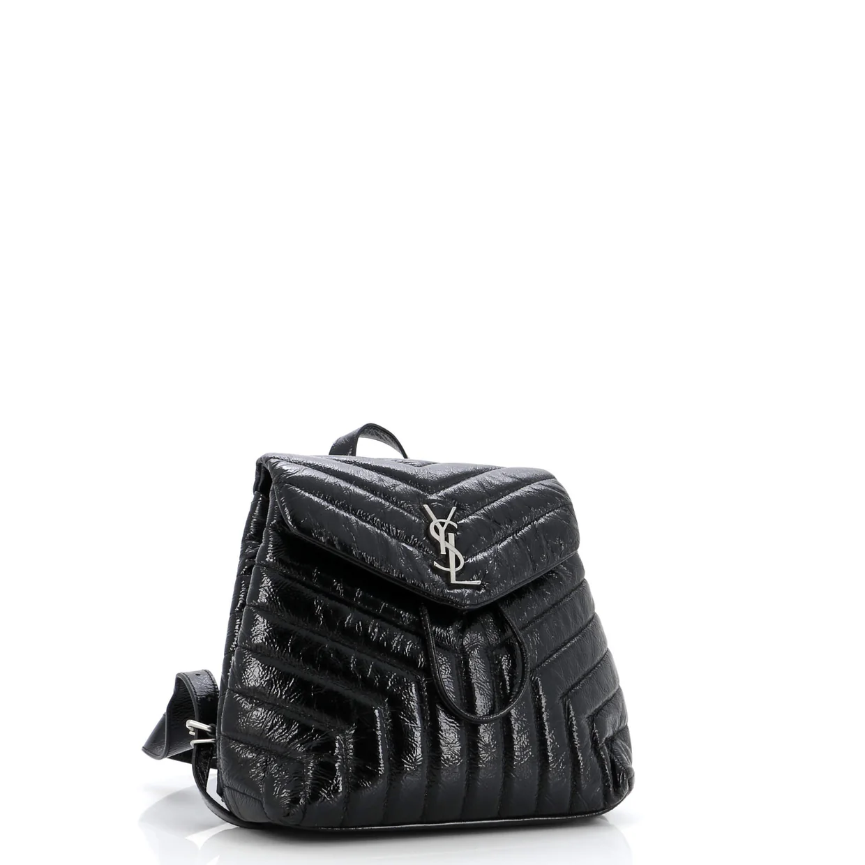 LouLou Backpack Matelasse Chevron Patent Small - Deep Luxury