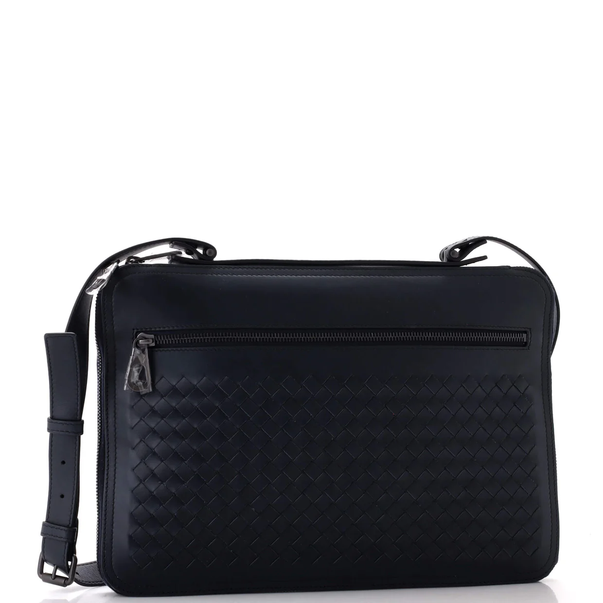 Slim Zip Around Briefcase Intrecciato Nappa - Deep Luxury