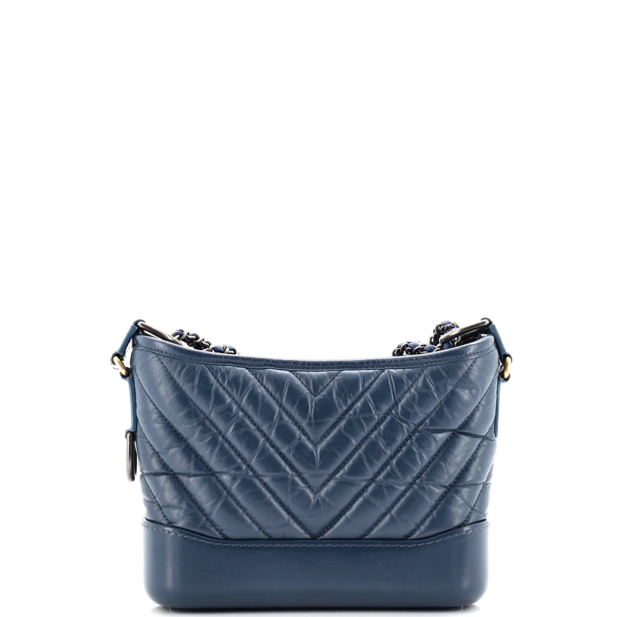 Gabrielle Hobo Chevron Aged Calfskin Small - Deep Luxury