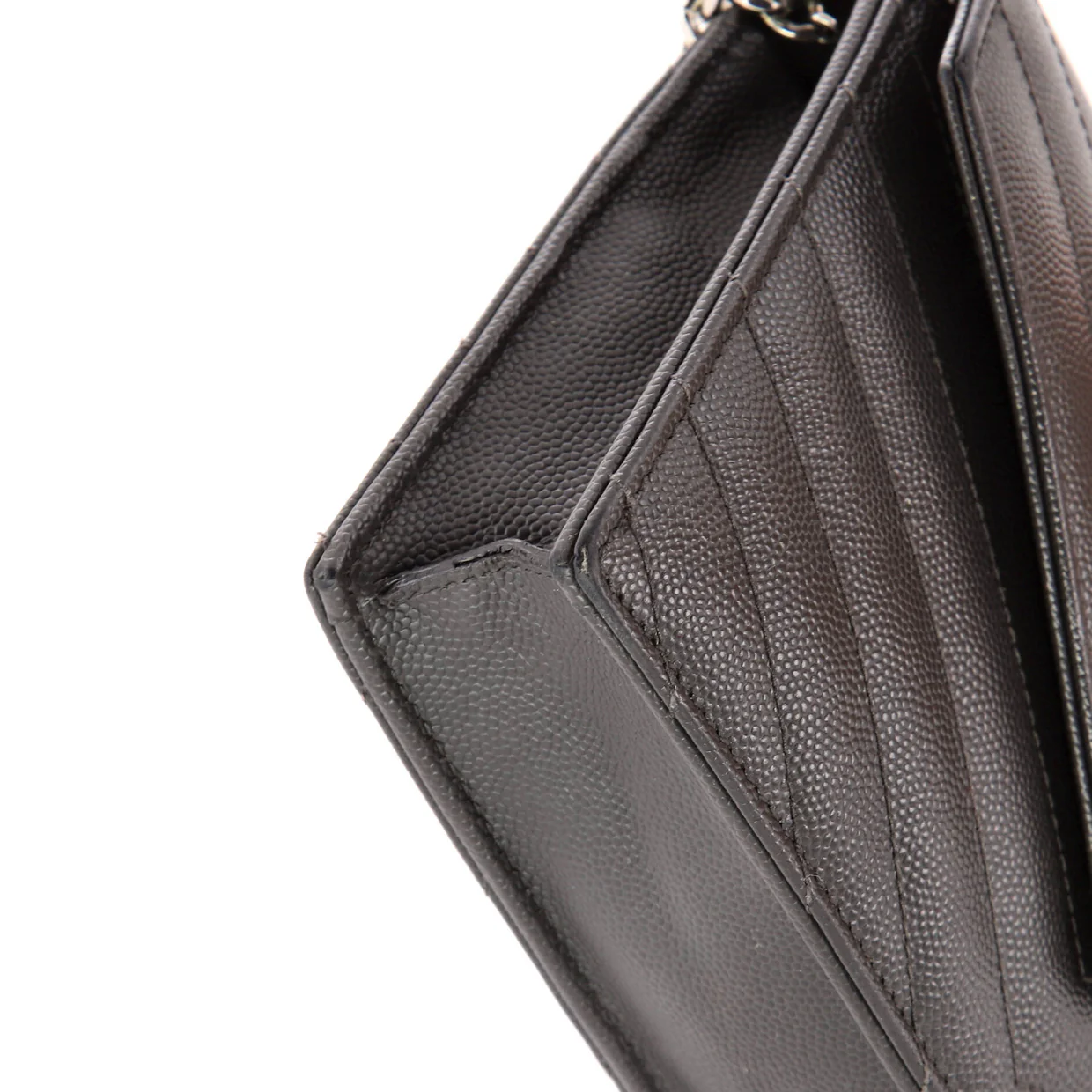 Classic Monogram Wallet on Chain Matelasse Chevron Leather Small - Deep Luxury