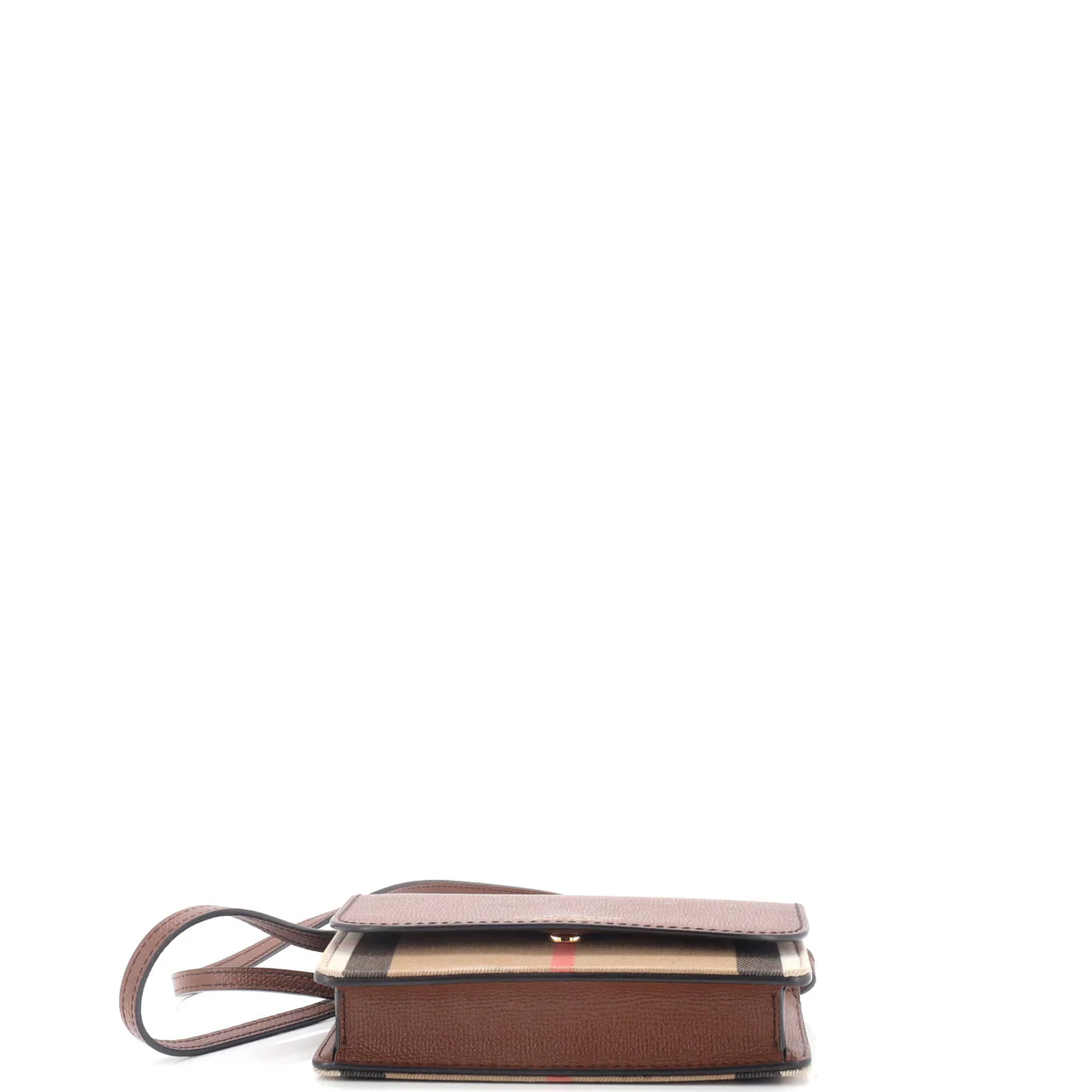 Hampshire Wallet on Chain Leather and House Check Canvas - Deep Luxury