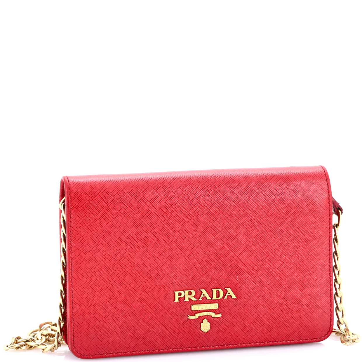 Chain Wallet Crossbody Saffiano Leather - Deep Luxury