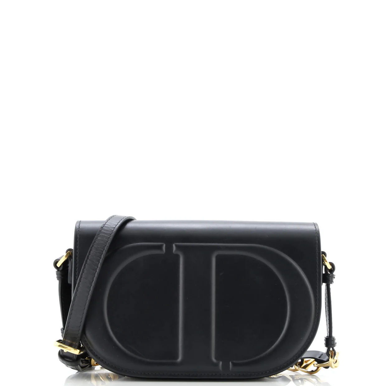 CD Signature Camera Flap Bag Leather Small - Deep Luxury
