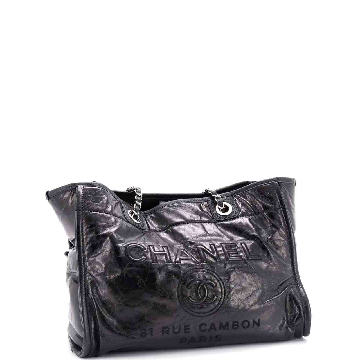 Deauville Tote Glazed Calfskin Small - Deep Luxury