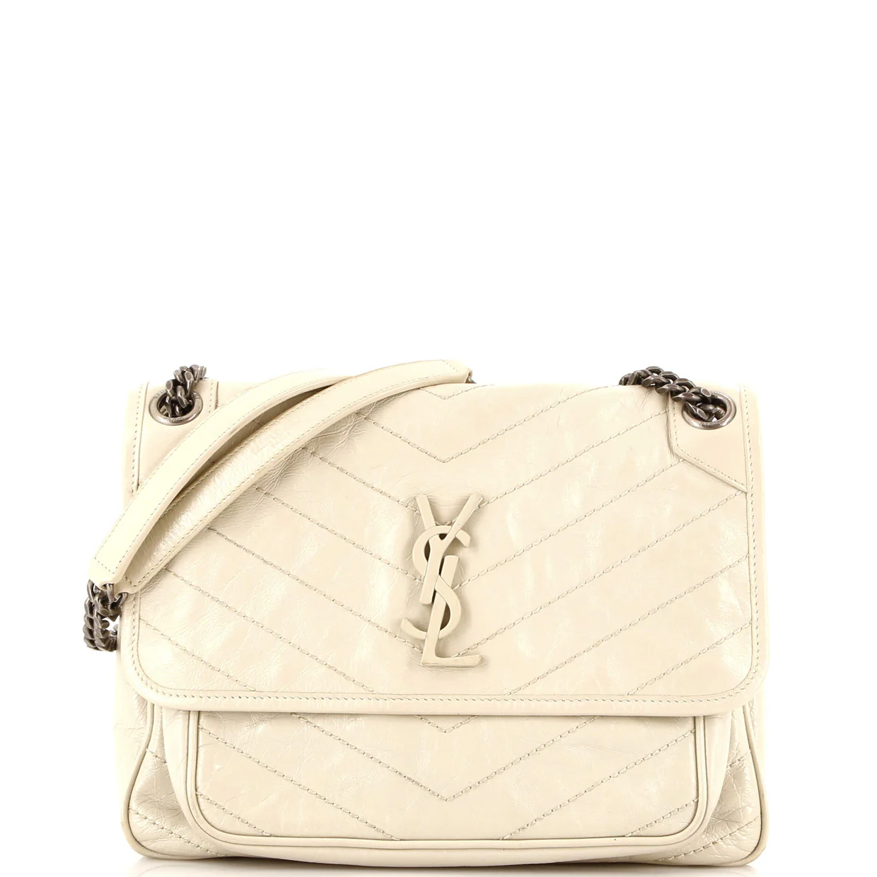 Niki Chain Flap Bag Matelasse Chevron Leather Medium - Deep Luxury