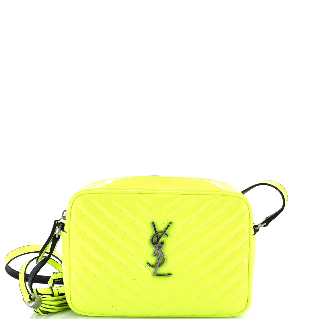 Lou Camera Bag Matelasse Chevron Patent Small - Deep Luxury