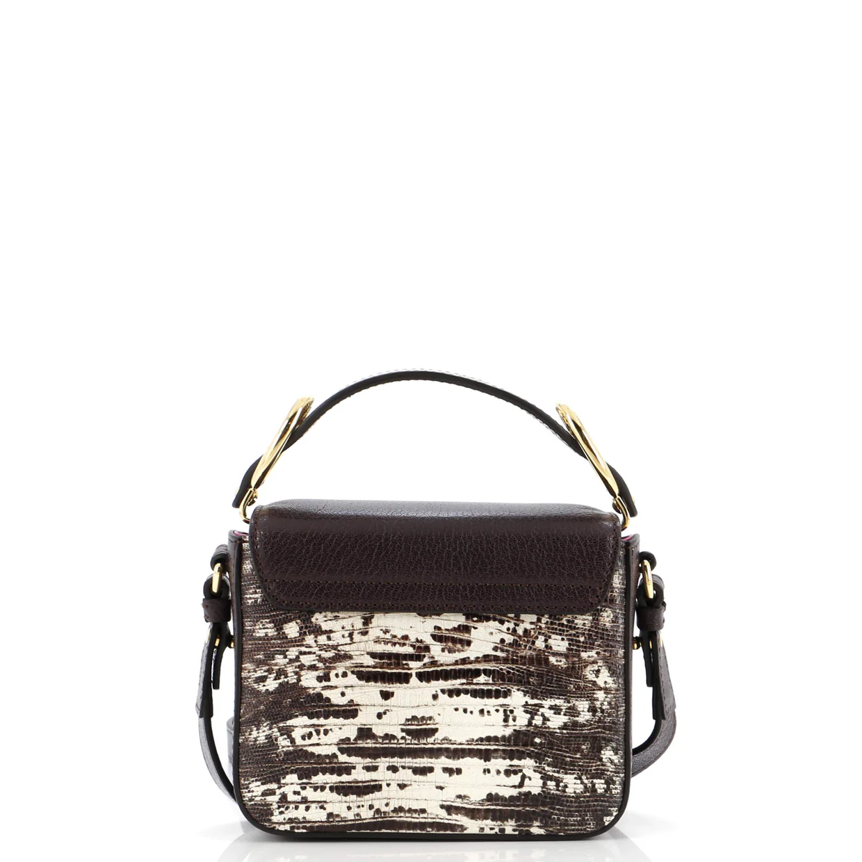 C Flap Bag Leather with Lizard Embossed Detail Mini - Deep Luxury