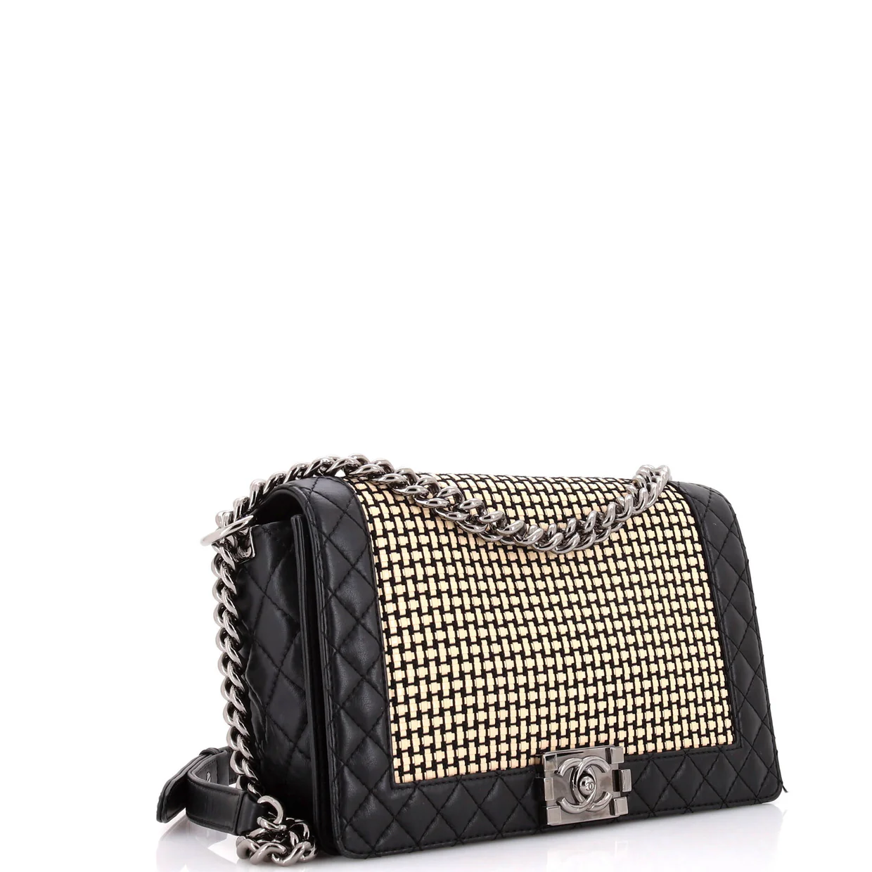 Reverso Boy Flap Bag Woven Calfskin Old Medium - Deep Luxury