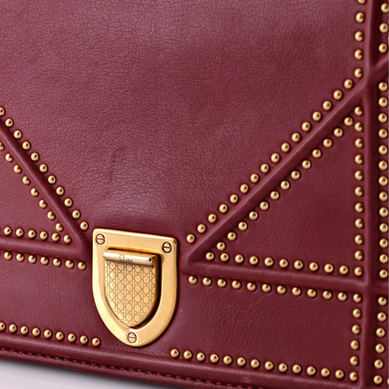 Diorama Flap Bag Studded Leather Small - Deep Luxury