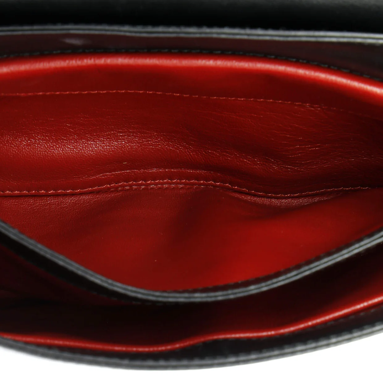 Grommet Lock Flap Chain Shoulder Bag Leather Small - Deep Luxury