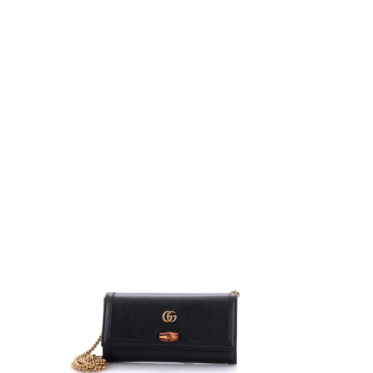 Diana Wallet on Chain Leather - Deep Luxury