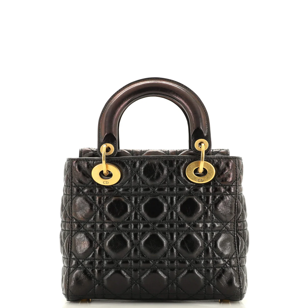 My Lady Dior Bag Cannage Quilted Crinkled Patent - Deep Luxury