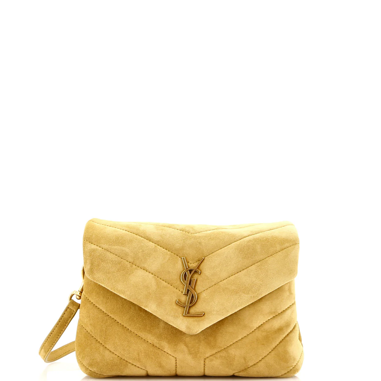 Loulou Shoulder Bag Matelasse Chevron Suede Toy - Deep Luxury