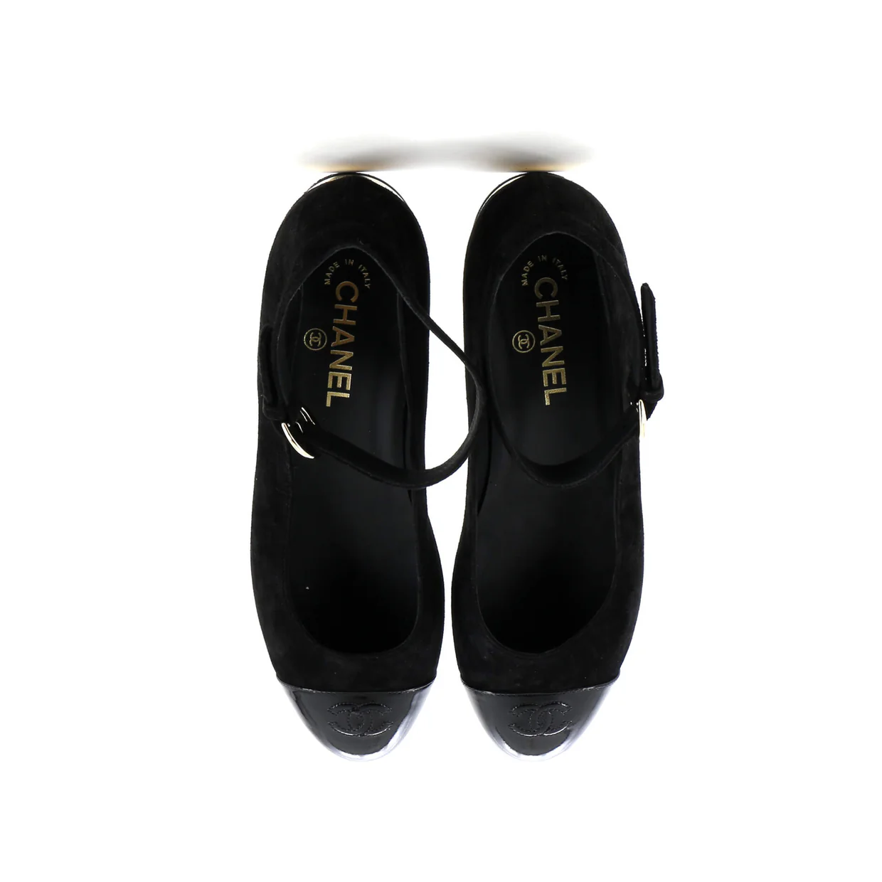 CC Cap Toe Mary Jane Flats Suede with Patent - Deep Luxury