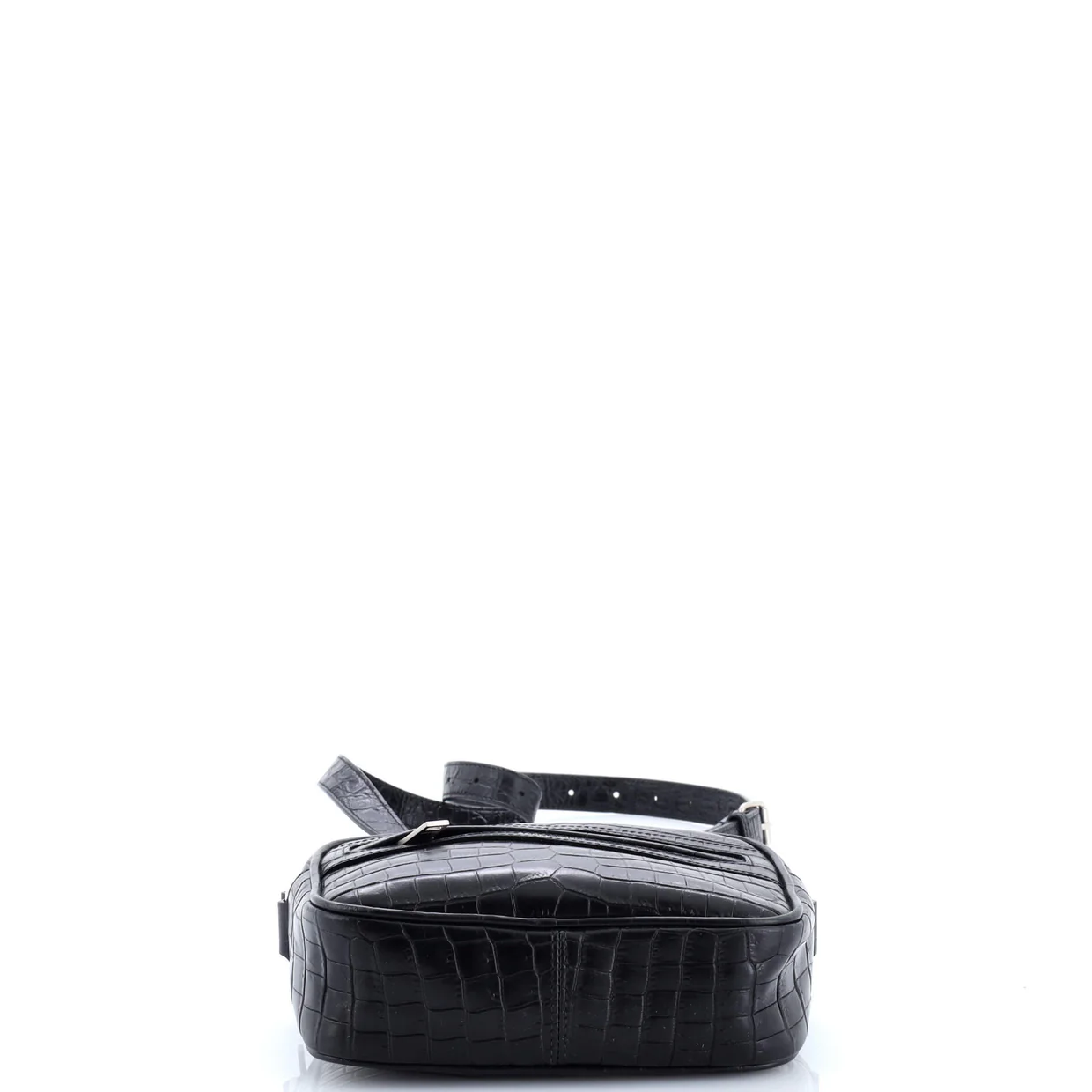 Camp Camera Bag Crocodile Embossed Leather Mini - Deep Luxury