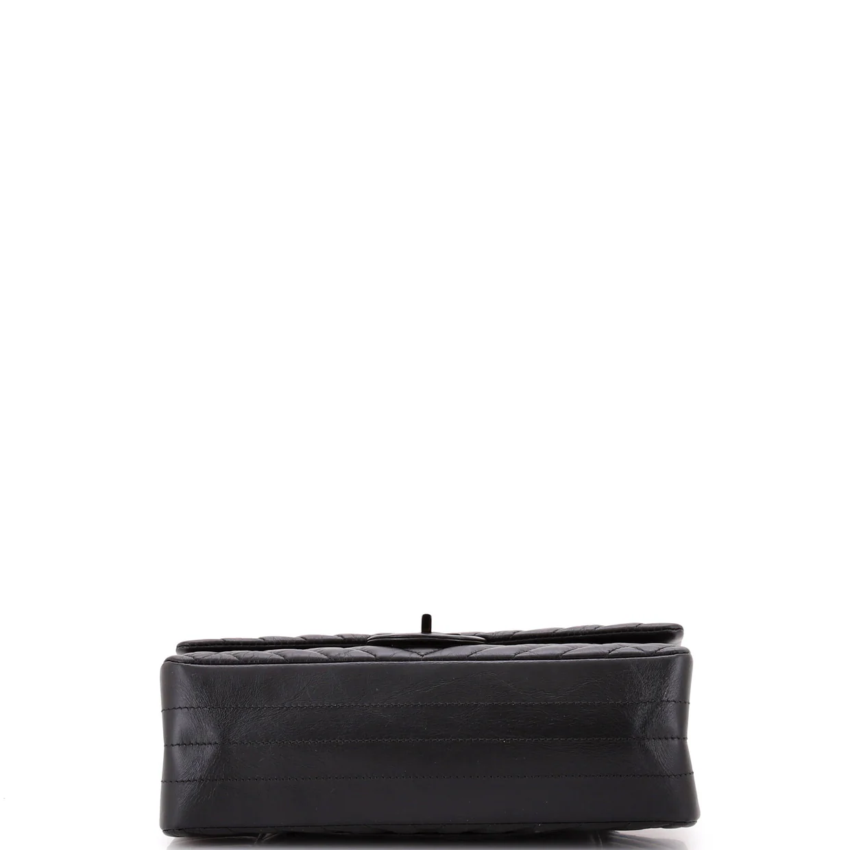 So Black Reissue 2.55 Flap Bag Chevron Aged Calfskin 225 - Deep Luxury