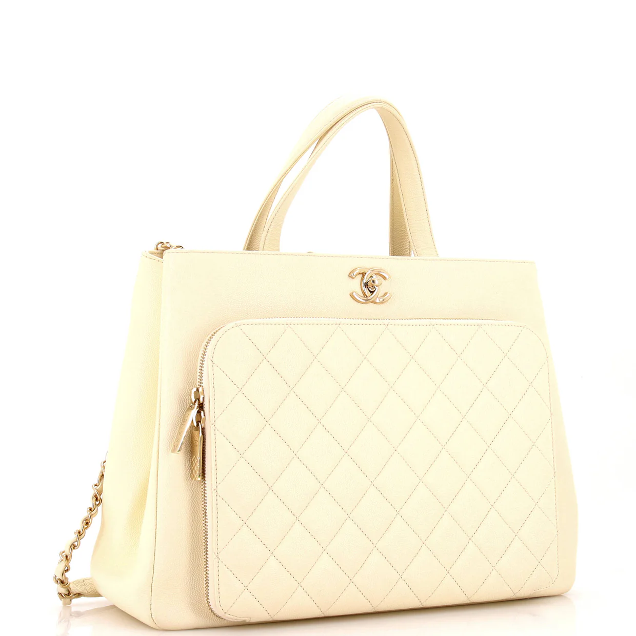 Business Affinity Tote Quilted Caviar Large - Deep Luxury