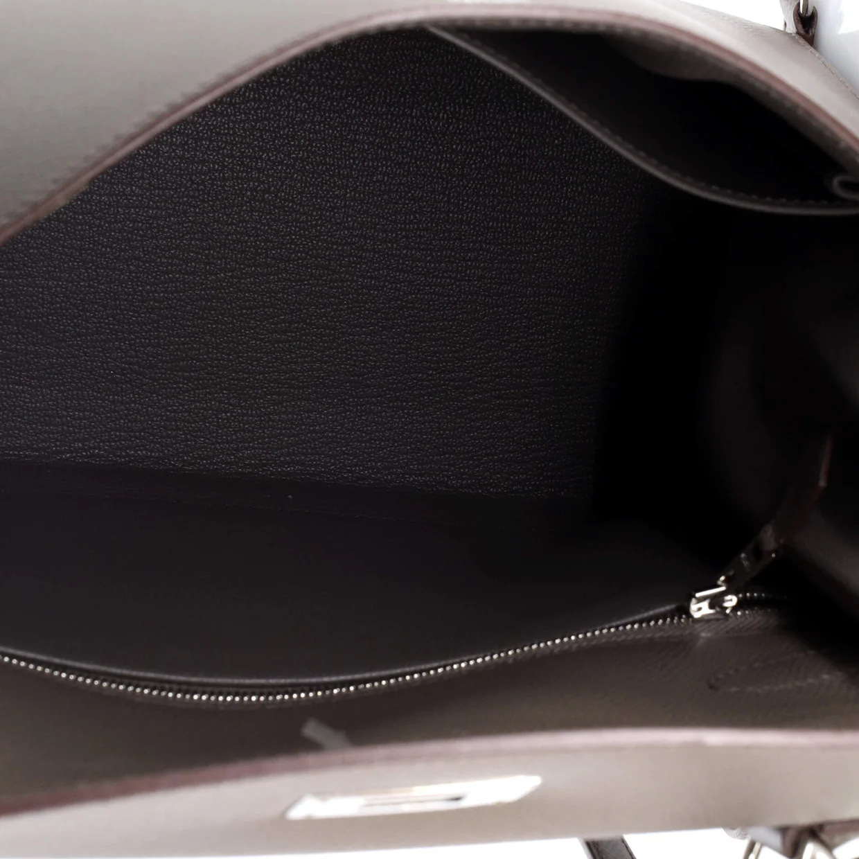 Kelly Handbag Grey Epsom with Palladium Hardware 28 - Deep Luxury