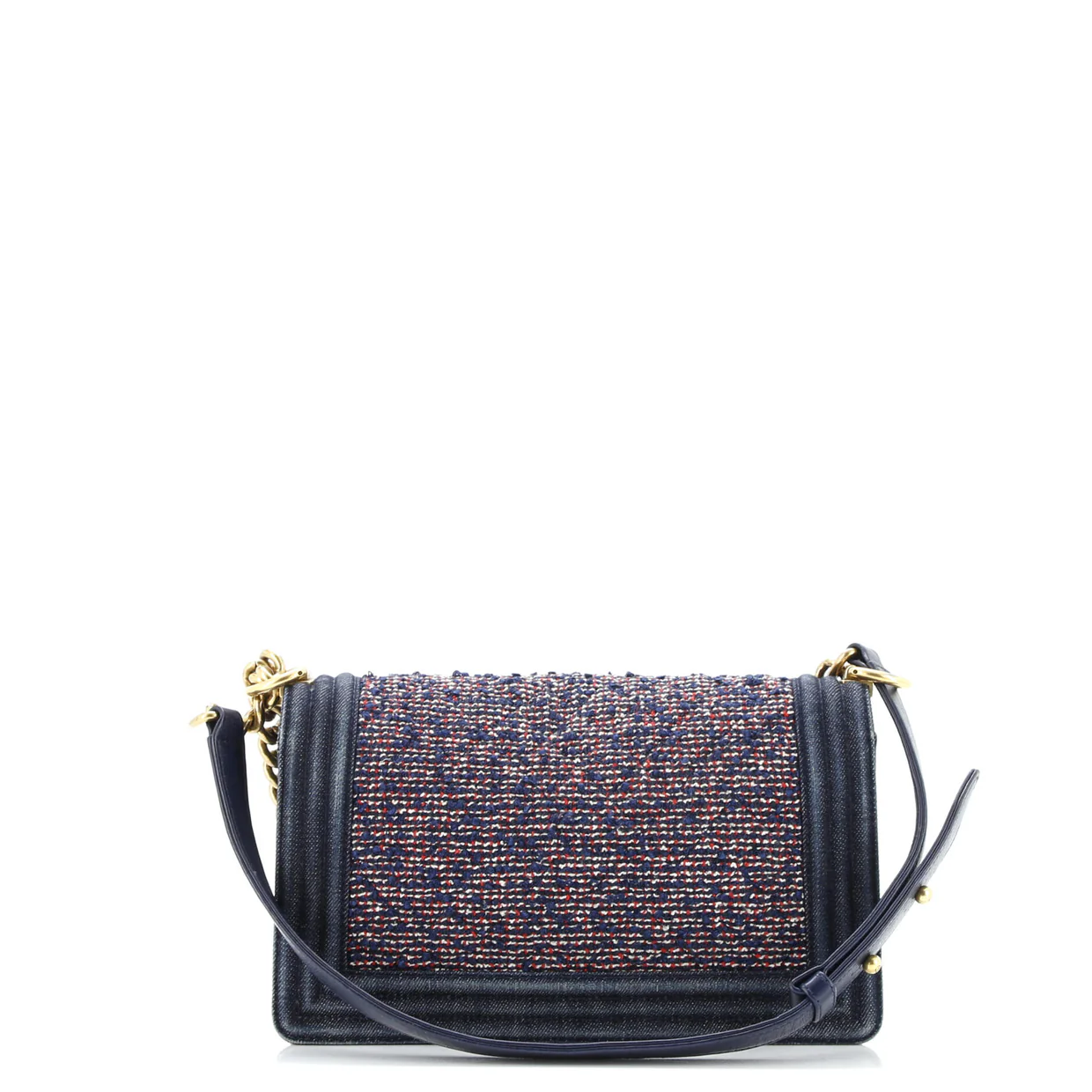 Boy Flap Bag Quilted Tweed With Denim Old Medium - Deep Luxury