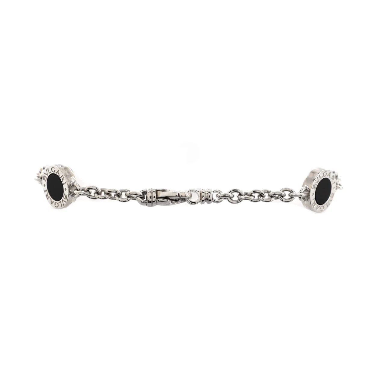 Bvlgari Bvlgari 3 Station Bracelet 18K White Gold with Onyx - Deep Luxury