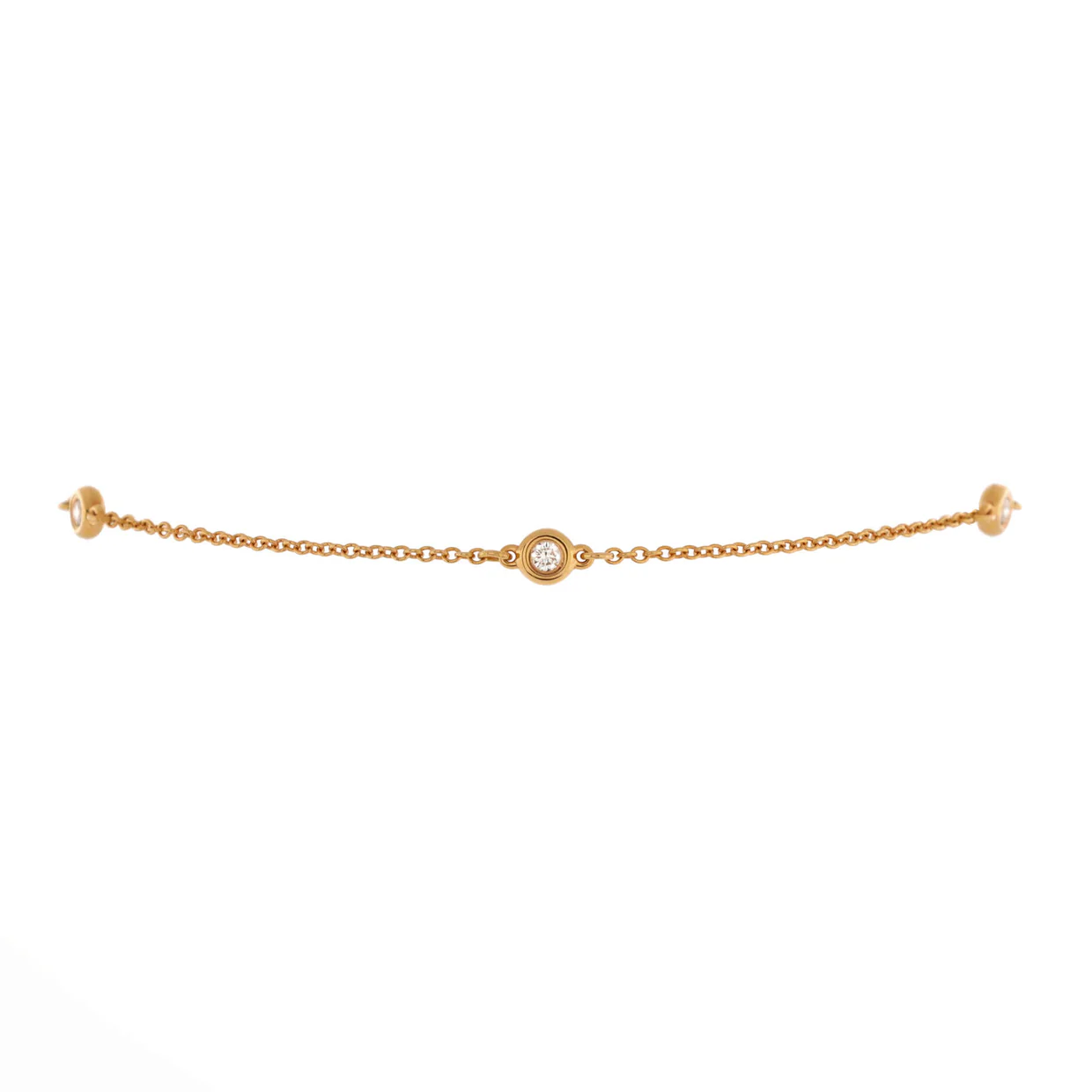 Elsa Peretti Diamonds by the Yard 3 Stone Bracelet 18K Rose Gold with Diamonds - Deep Luxury