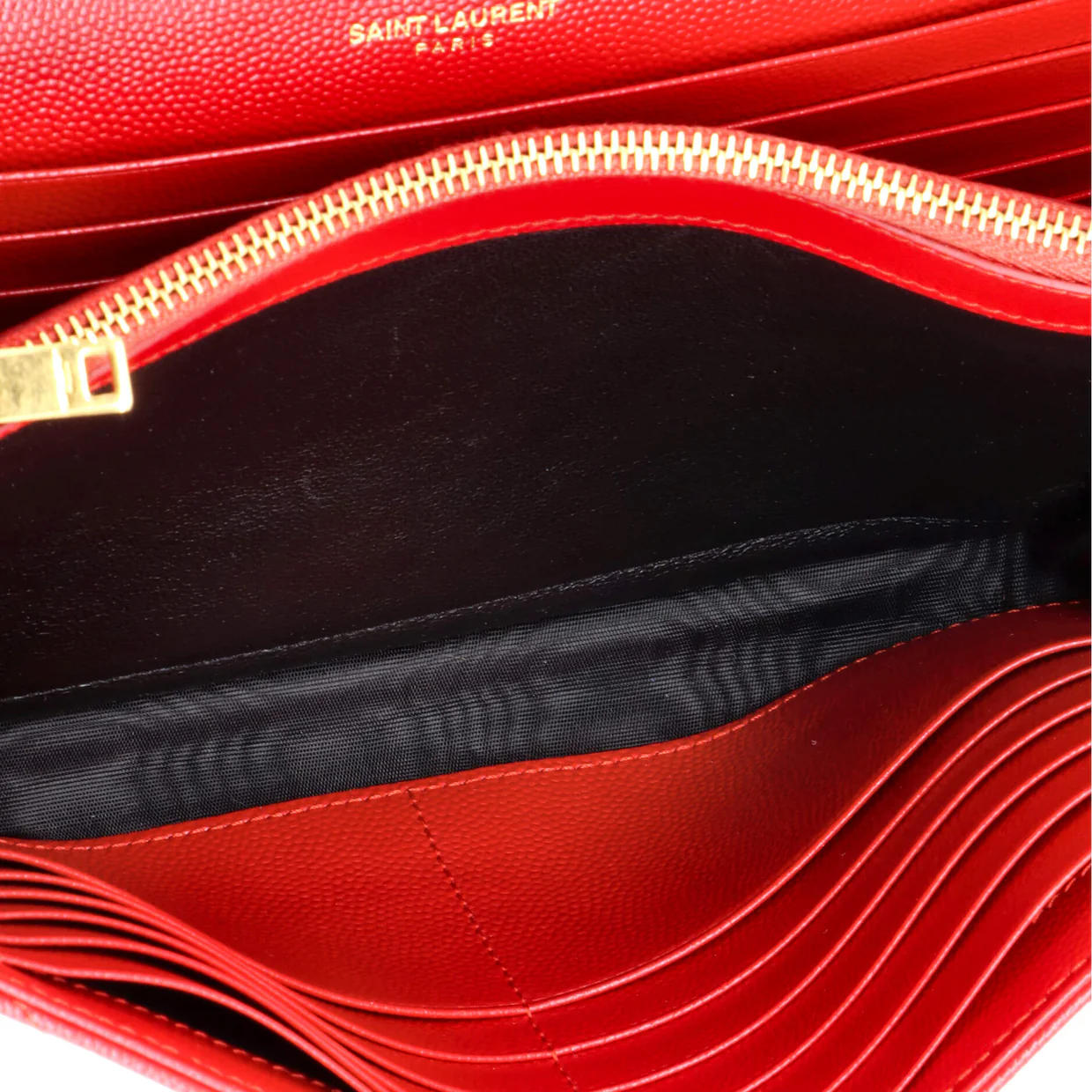Classic Monogram Wallet on Chain Matelasse Chevron Leather Medium - Deep Luxury