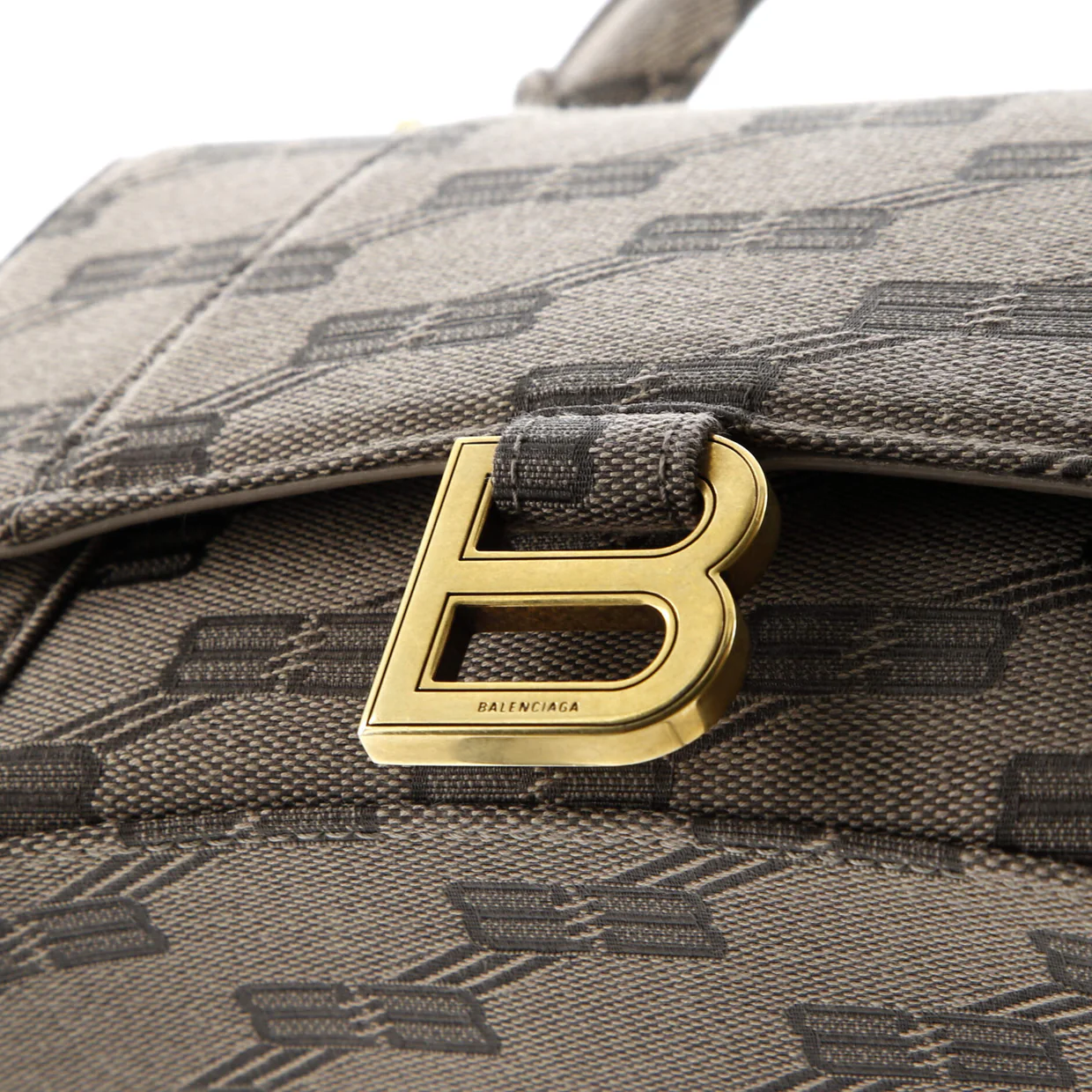 Hourglass Top Handle Bag BB Coated Canvas Small - Deep Luxury