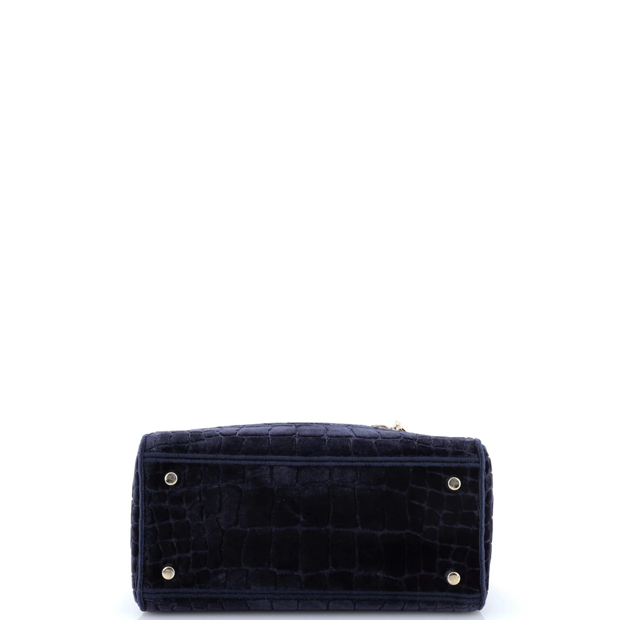 Lady D-Lite Bag Cannage Embroidered Velvet Medium - Deep Luxury